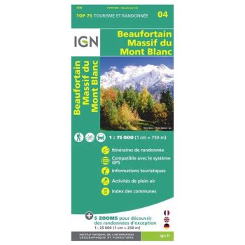 Carte Ign Beaufortain / Massif du Mont Blanc