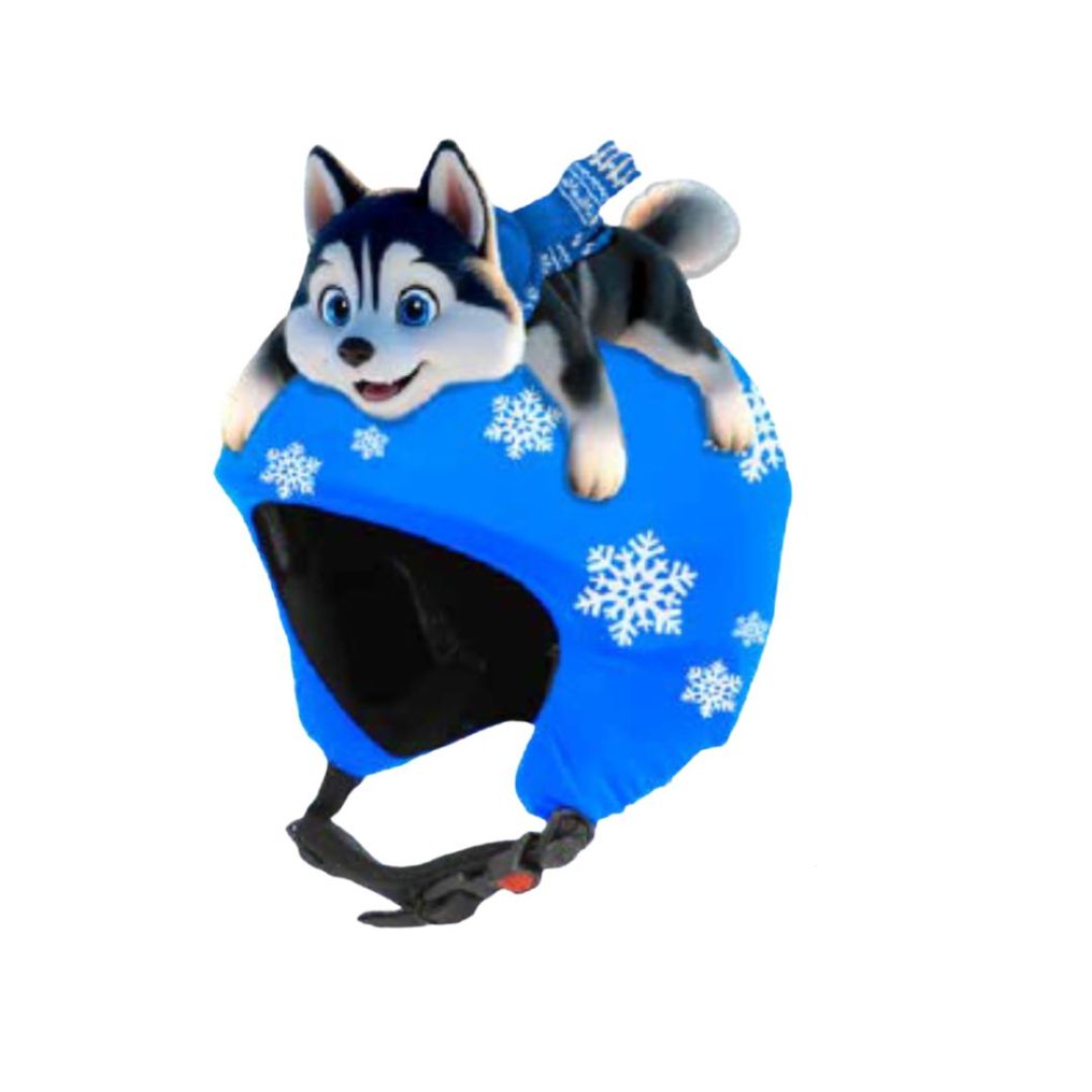 Couvre casque en lycra avec peluche husky
