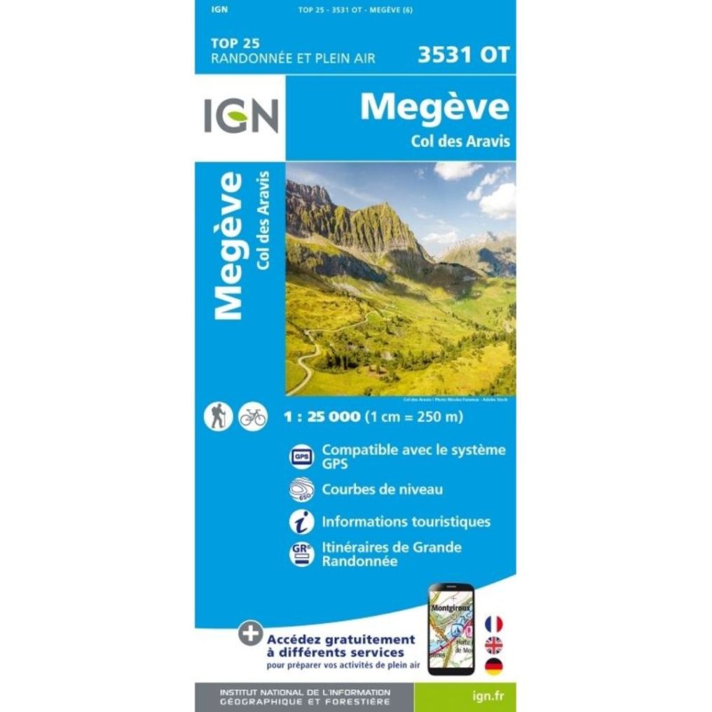 Carte IGN Megève 