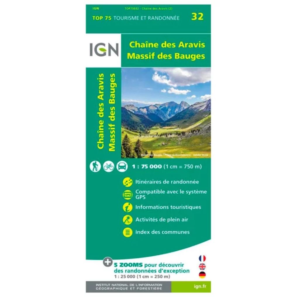 Carte IGN Chaîne des Aravis / Massif des bauges