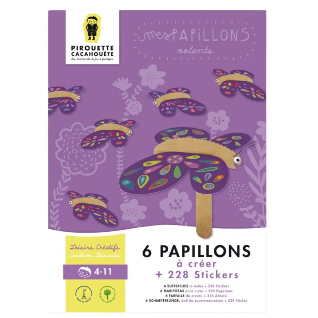 Kit créatif mes papillons volants de Pirouette cacahouète