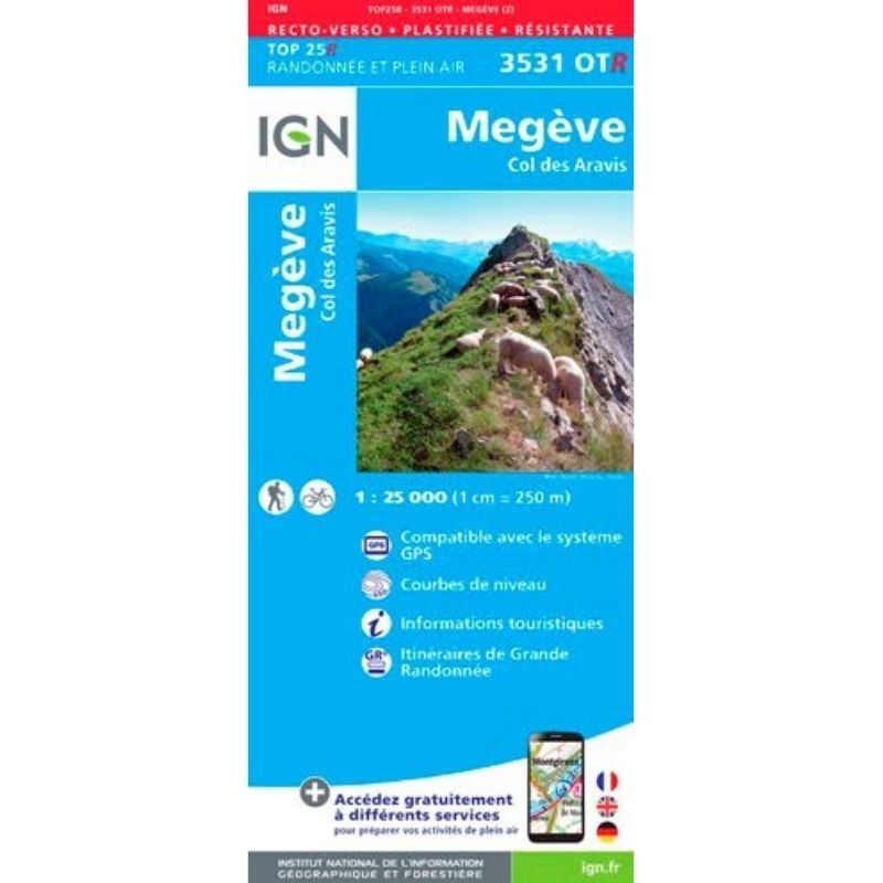 Carte IGN Megève (Résistante)