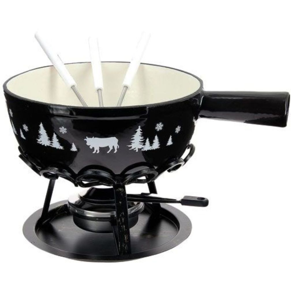Le set a fondue 24 cm Alpage noir 10 personnes