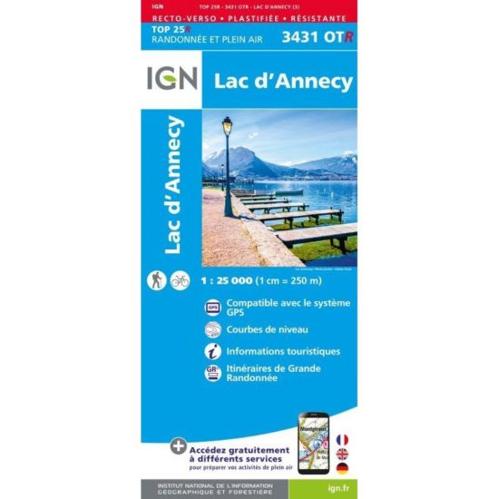 Carte IGN Lac d'Annecy 